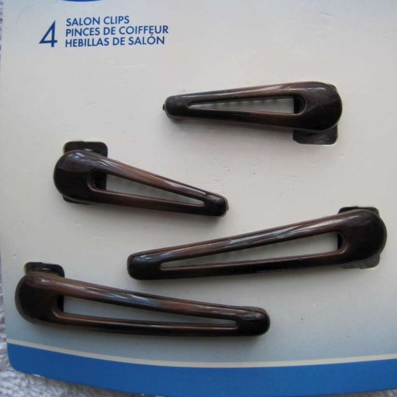 4 Goody Plastic Salon Clips Spring Backs Secure Hair Section Dark Black Red 2002 - Picture 7 of 15